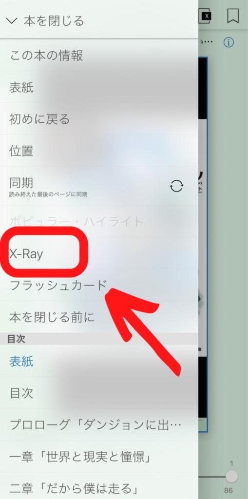KindleアプリでX-Rayを使う方法②